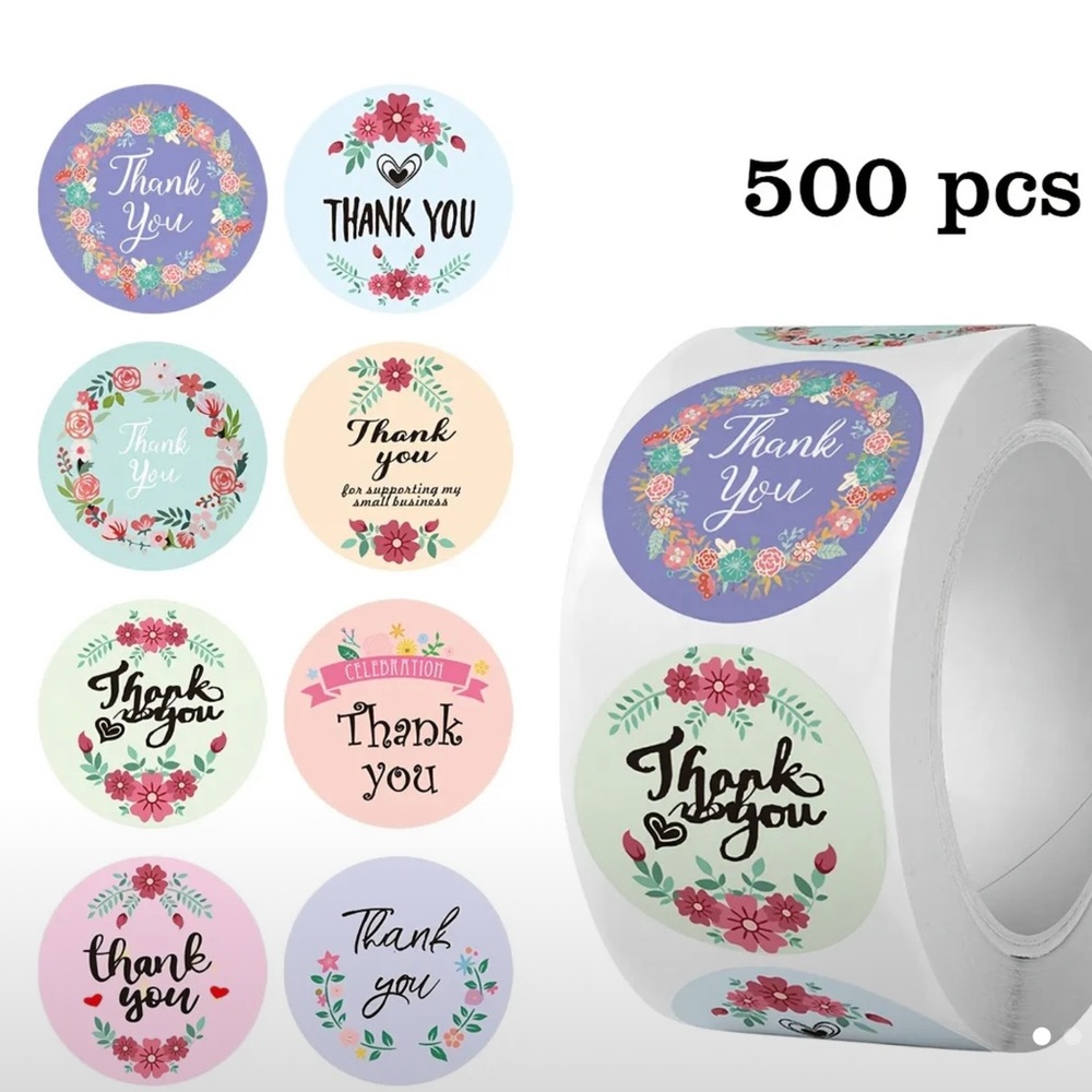 Thank You Stickers Roll - 500 pcs